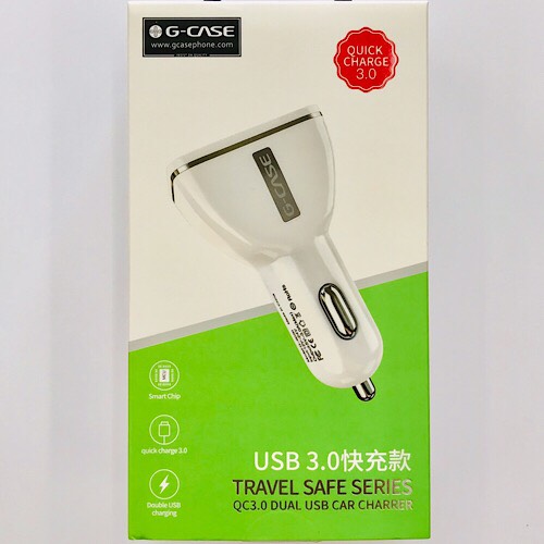 Củ sạc xe hơi hiệu G-Case 2 cổng Usb + sạc nhanh Qualcomm Quick Charge 3.0 - Hàng nhập khẩu