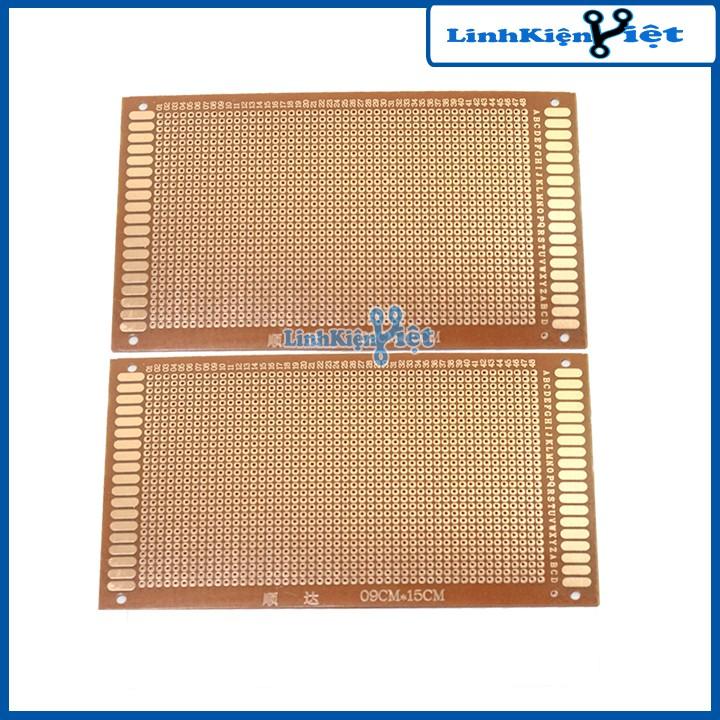 Bộ 2 Tấm PCB Phíp Đồng Đục Lỗ 9x15Cm ( nâu )