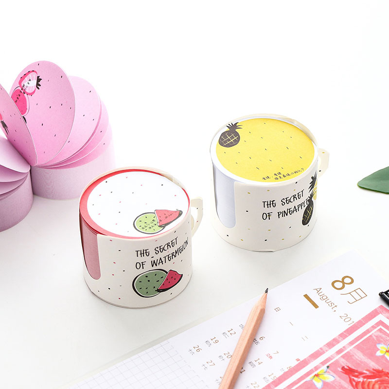 Giấy stick note ghi chú tập viết chữ cuộn 400 tờ hình trái cây dễ thương