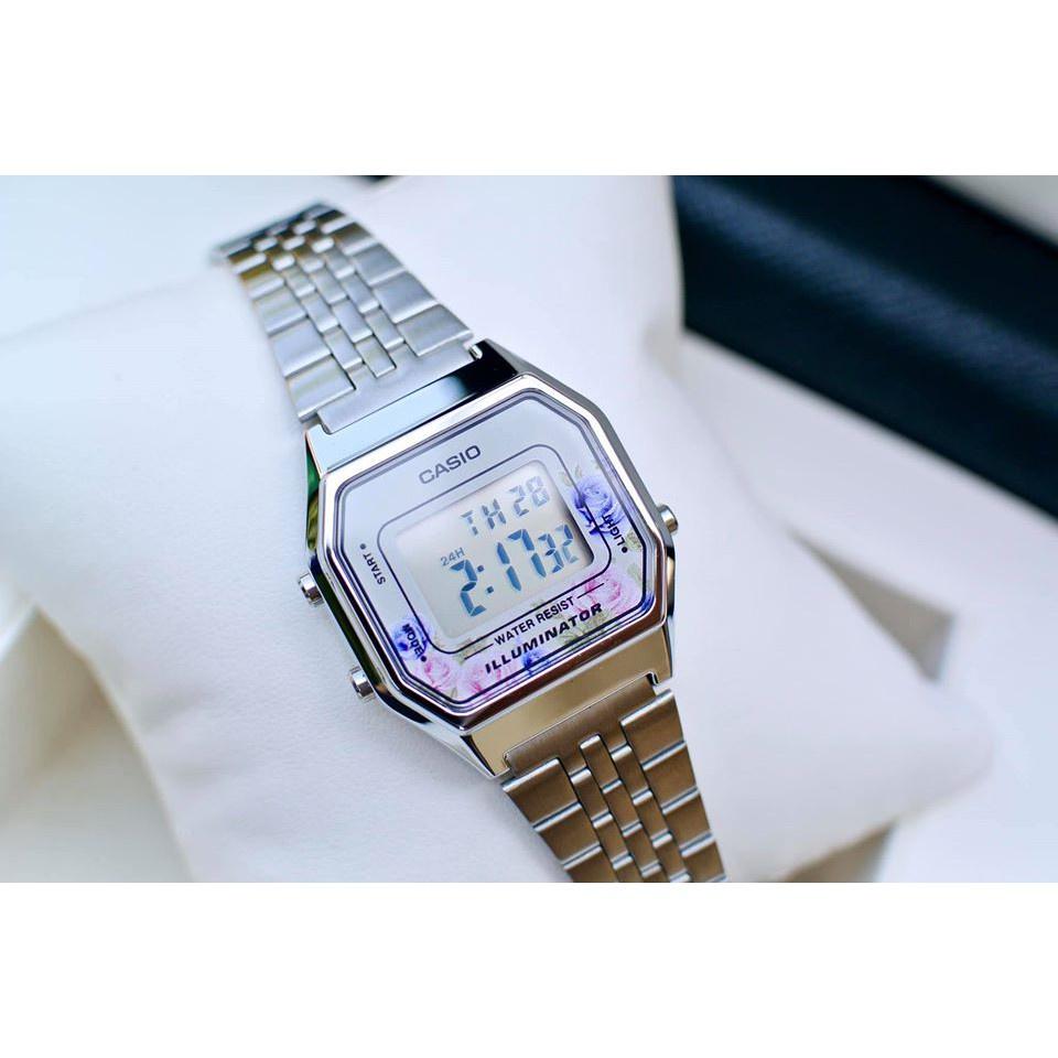 Đồng Hồ Casio Nữ Đồng Hồ Casio Chính Hãng Casio Vintage Huyền Thoại LA680WA - 4C Viền Hoa Hồng.