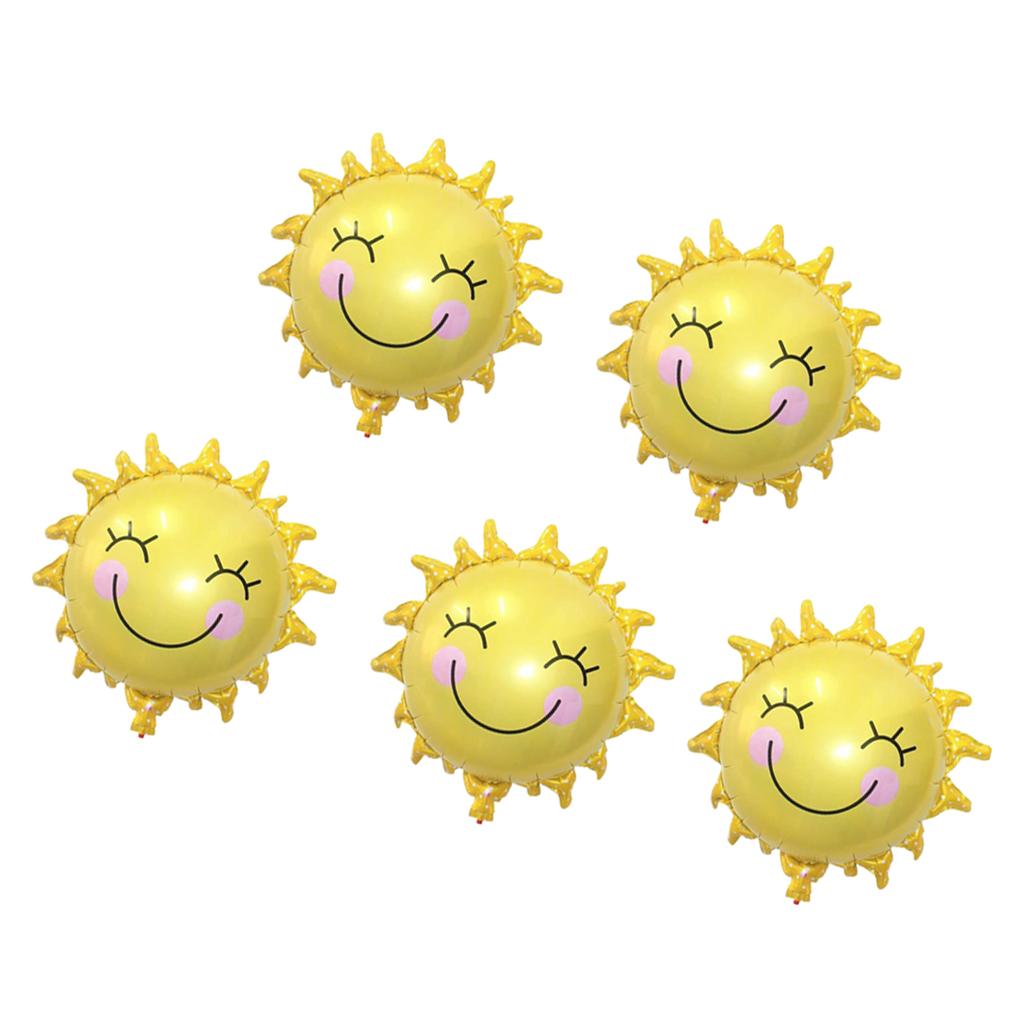 5 Cái Nắng Smile Viền Nhôm Mylar Bóng Cưới Sinh Nhật Tặng Ủng Hộ