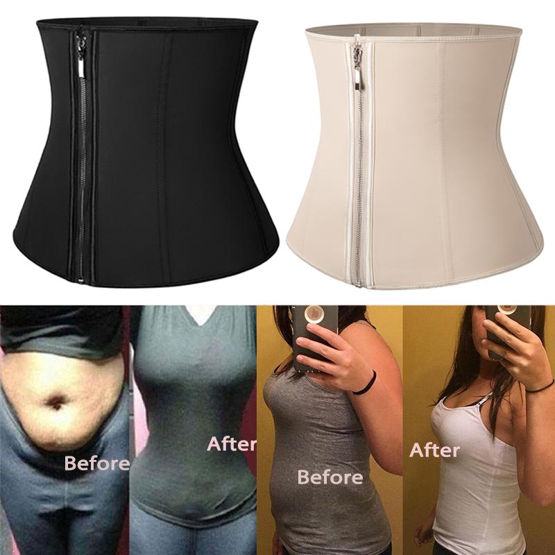 Áo Tập Toàn Thân Cao Su Eo Huấn Luyện Dây Kéo Underbust Thon Gọn Bụng Eo Cincher Giảm Béo Quần Đùi Shaper Đai Định Hình Nữ