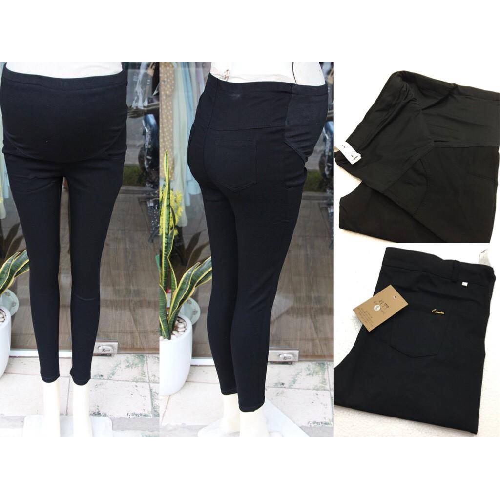 Quần bầu dài công sở, dáng legging, chất umi co giãn 4 chiều, đủ size cho mẹ bầu từ 40-85kg