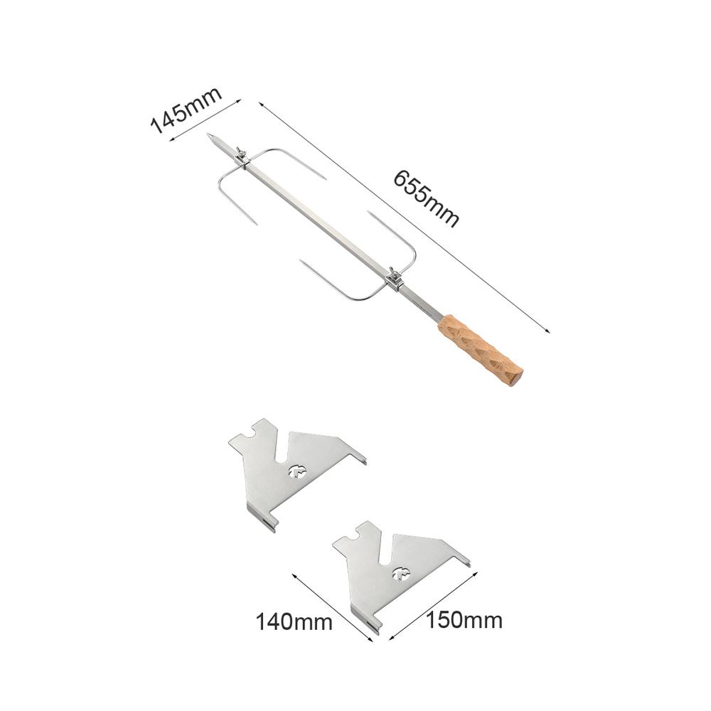 CAMPINGMOON BBQ Rotatable Rotisserie Rack 2 Heights Adjustable Roast Grill Outdoor Camping Picnic Barbecue Meat Grill