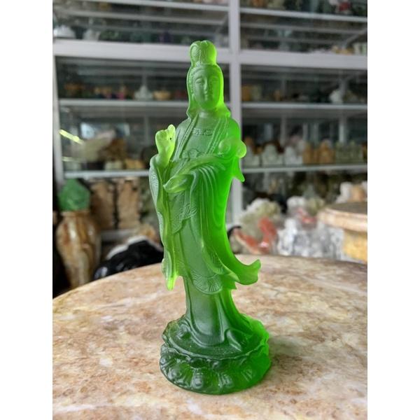 Tượng Phật Quan Âm Ngọc Lưu Ly - cao 15cm
