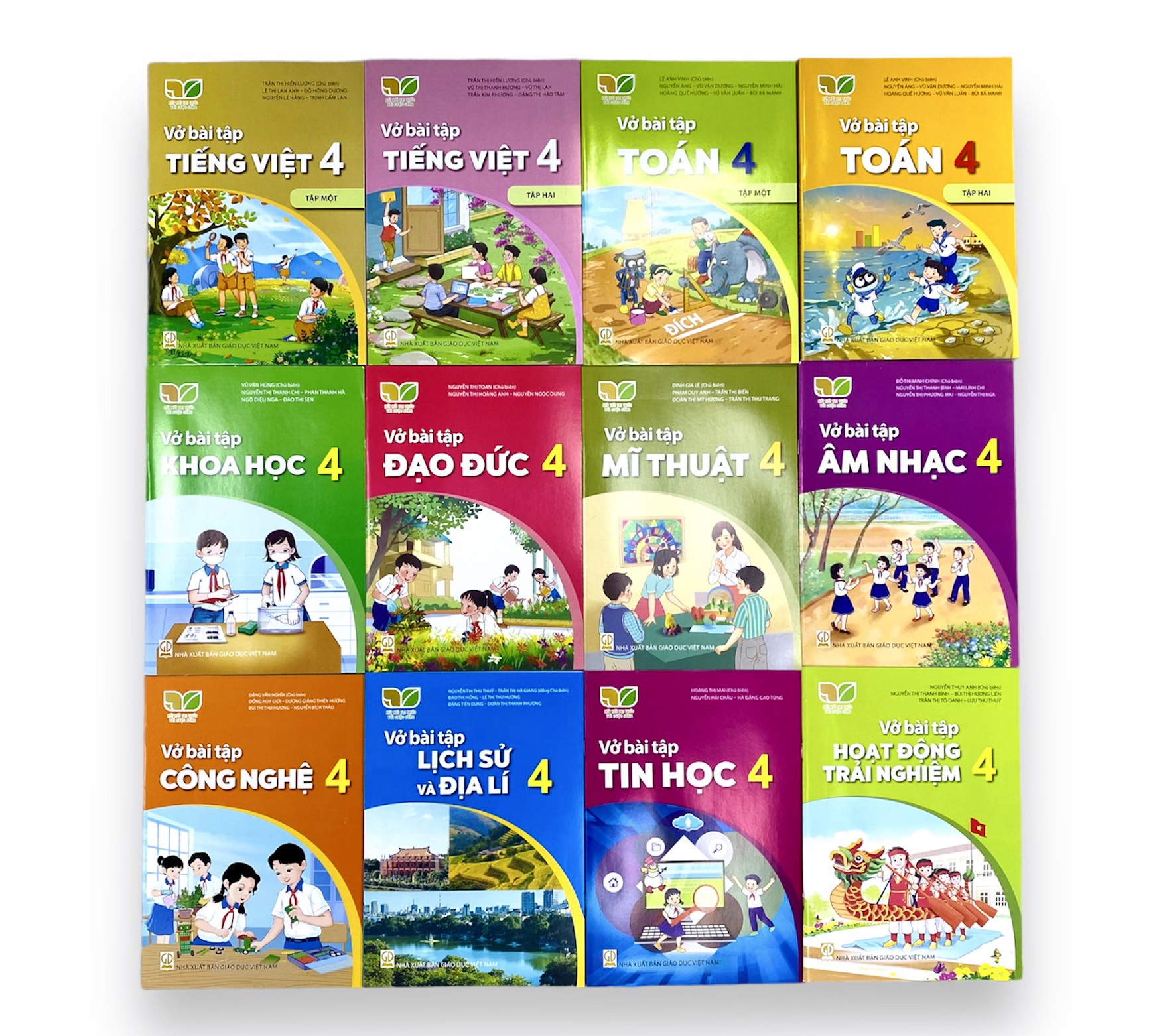 Bộ Vở bài tập Lớp 4- Kết Nối Tri Thức Với Cuộc Sống (12 quyển- Kèm bìa nilong bao sách, nhãn tên)