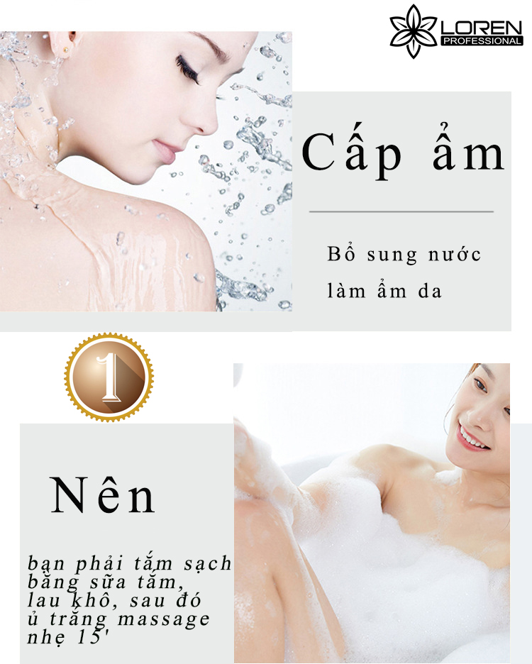 Kem Ủ Trắng Loren Pfofessional Whitening Body Mask Dưỡng Da Trắng Hồng, Mịn Màng 200ml