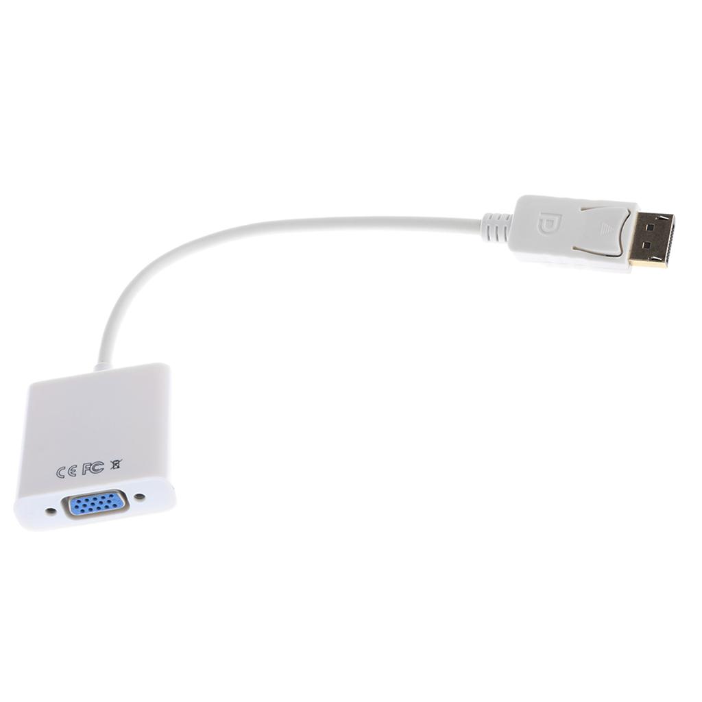 DP To VGA1080P DisplayPort DP To VGA Male To Female Adapter Converter White