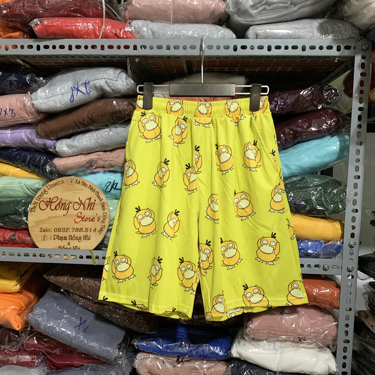 Quần Short Cartoon Unisex Hình Vịt - Quần Đùi Hoạt Hình Siêu Cute - MM