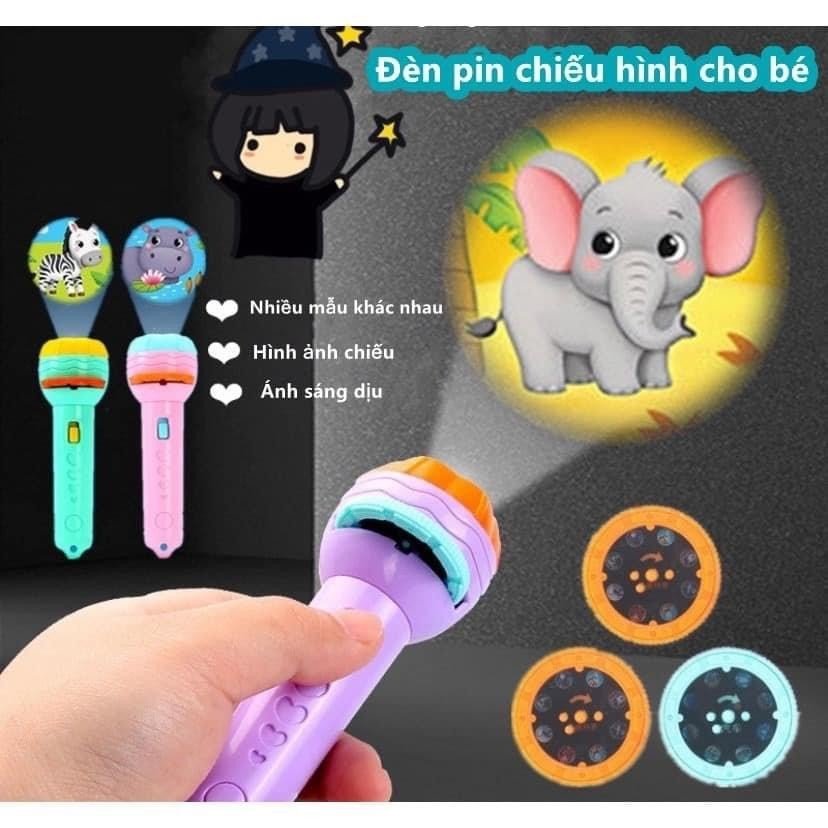 Đồ Chơi Đèn Pin Chiếu Hình 80 Hình 3D Nhiều Màu Sắc Vui Nhộn Cho Bé