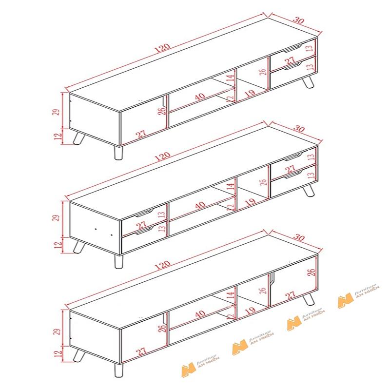Made in VN Kệ tivi phòng khách gỗ mdf 17mm công ty Mộc Phát độ bền trên 30 năm hiện đại A056