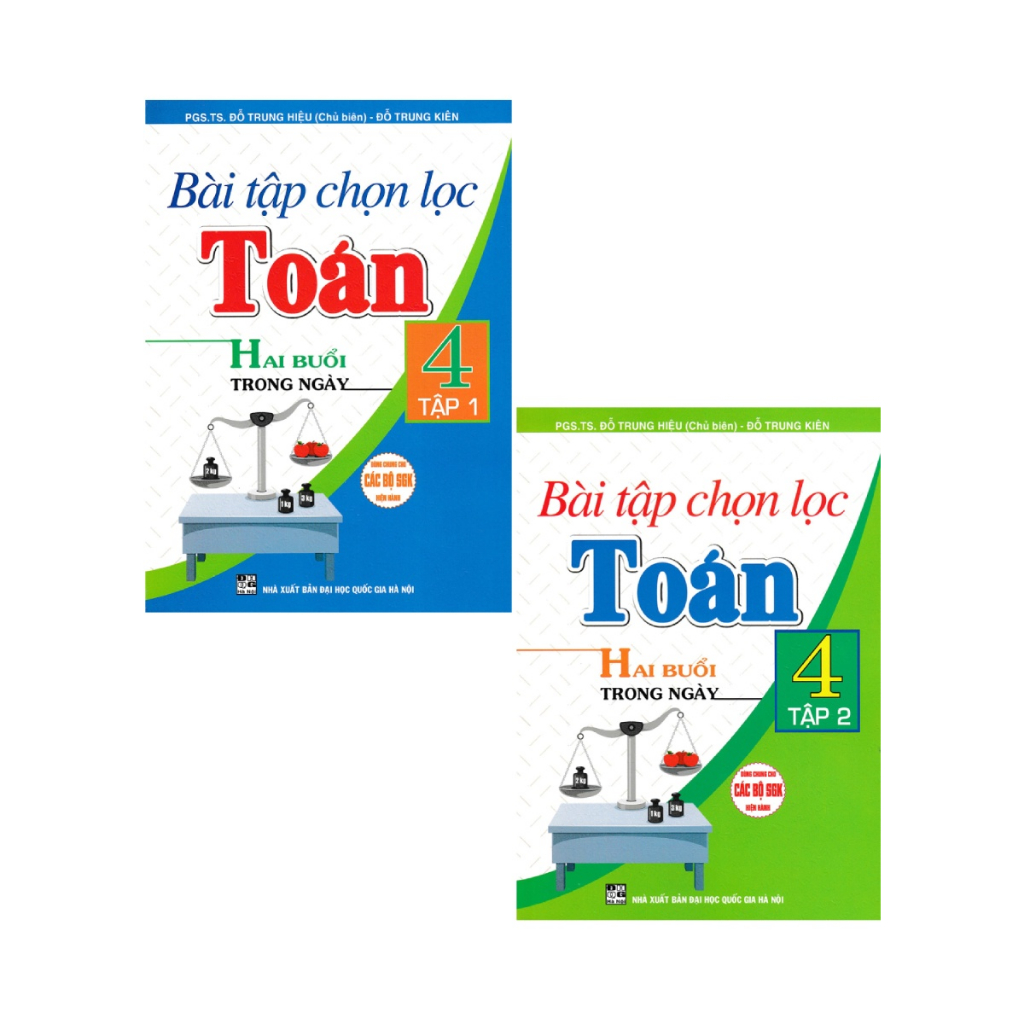Combo bài tập chọn lọc toán 4  - tập 1 + 2