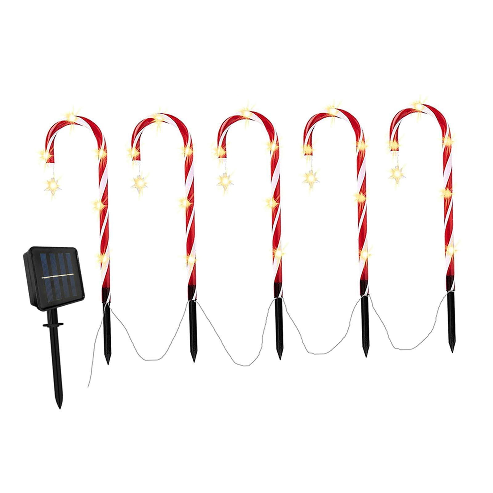 Đèn Trang trí Giáng Sinh Hình Kẹo đèn LED năng lượng mặt trời