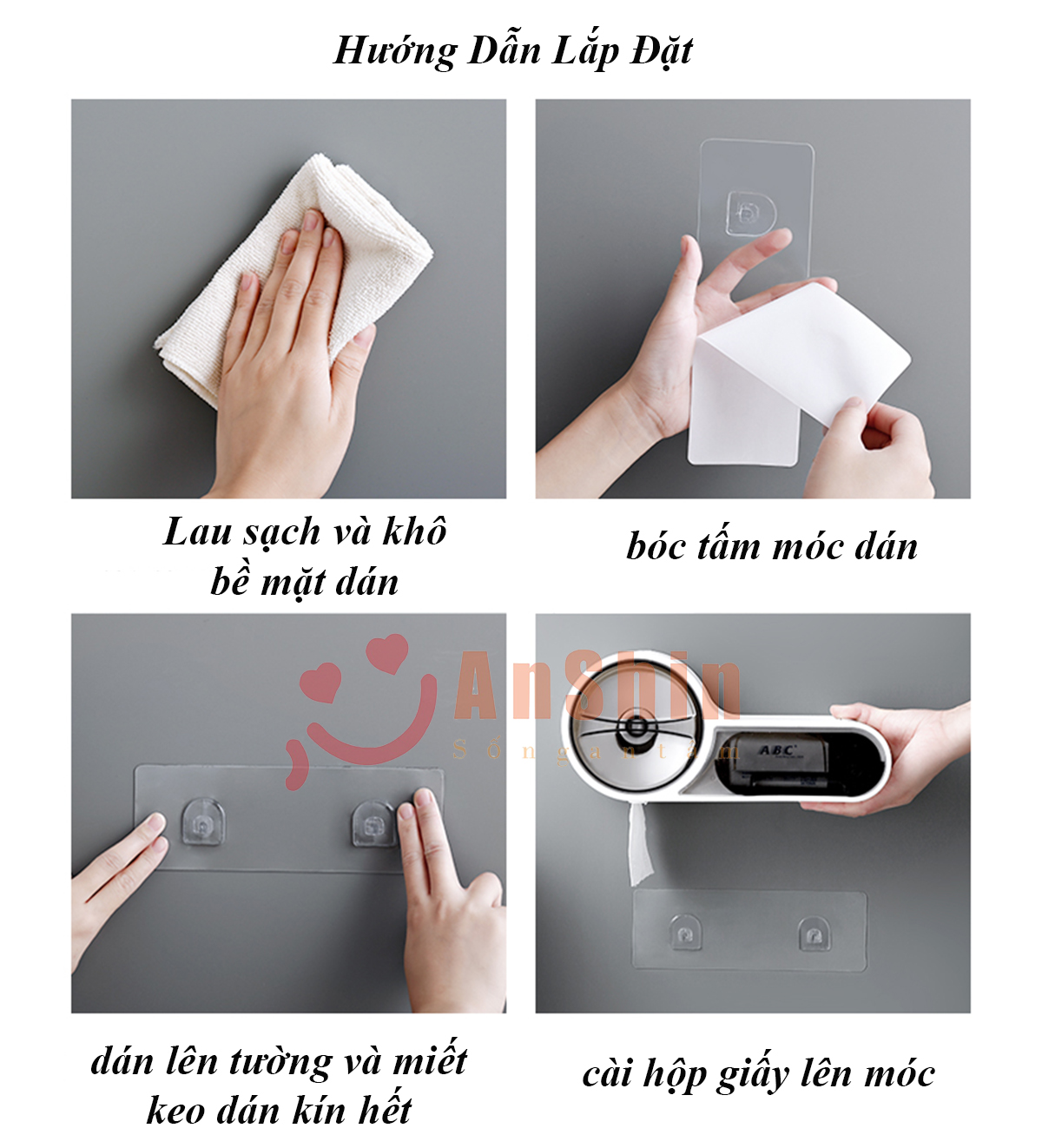 Hộp đựng giấy vệ sinh 2 ngăn dán tường - nhựa ABS cao cấp hình chìa khóa sang trọng