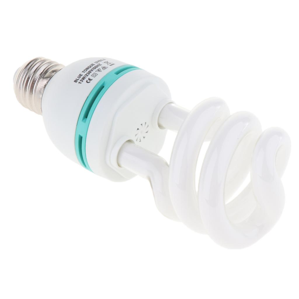 E27 Reptile Amphibian Small Pet Habitat Lighting UVB 5.0 Lamp Heat Light 13W