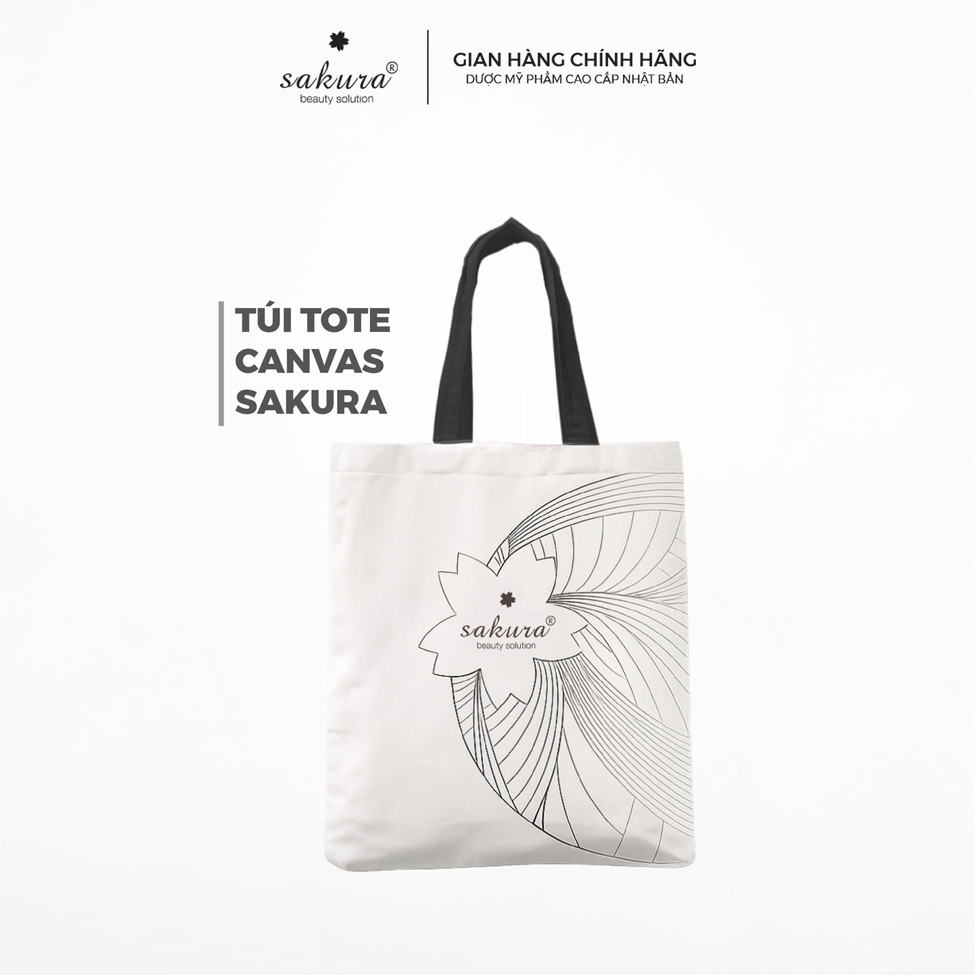 Túi Tote Canvas Sakura Thời Trang Tiện Lợi Kích Thước 38x32cm