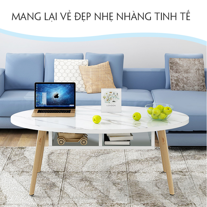 Bàn Sofa Giả Đá Cẩm Thạch - Bàn Trà Sofa Hình Tròn Phong Cách Hiện Đại