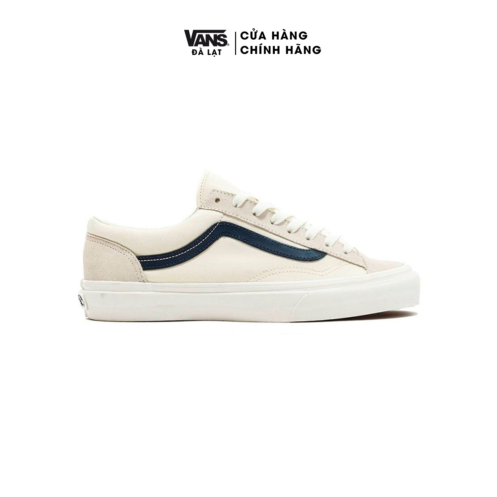 Giày Sneaker Unisex kem sọc xanh đen Vans Style 36 Marshmallow Dress Blue VN0A3DZ3KE6