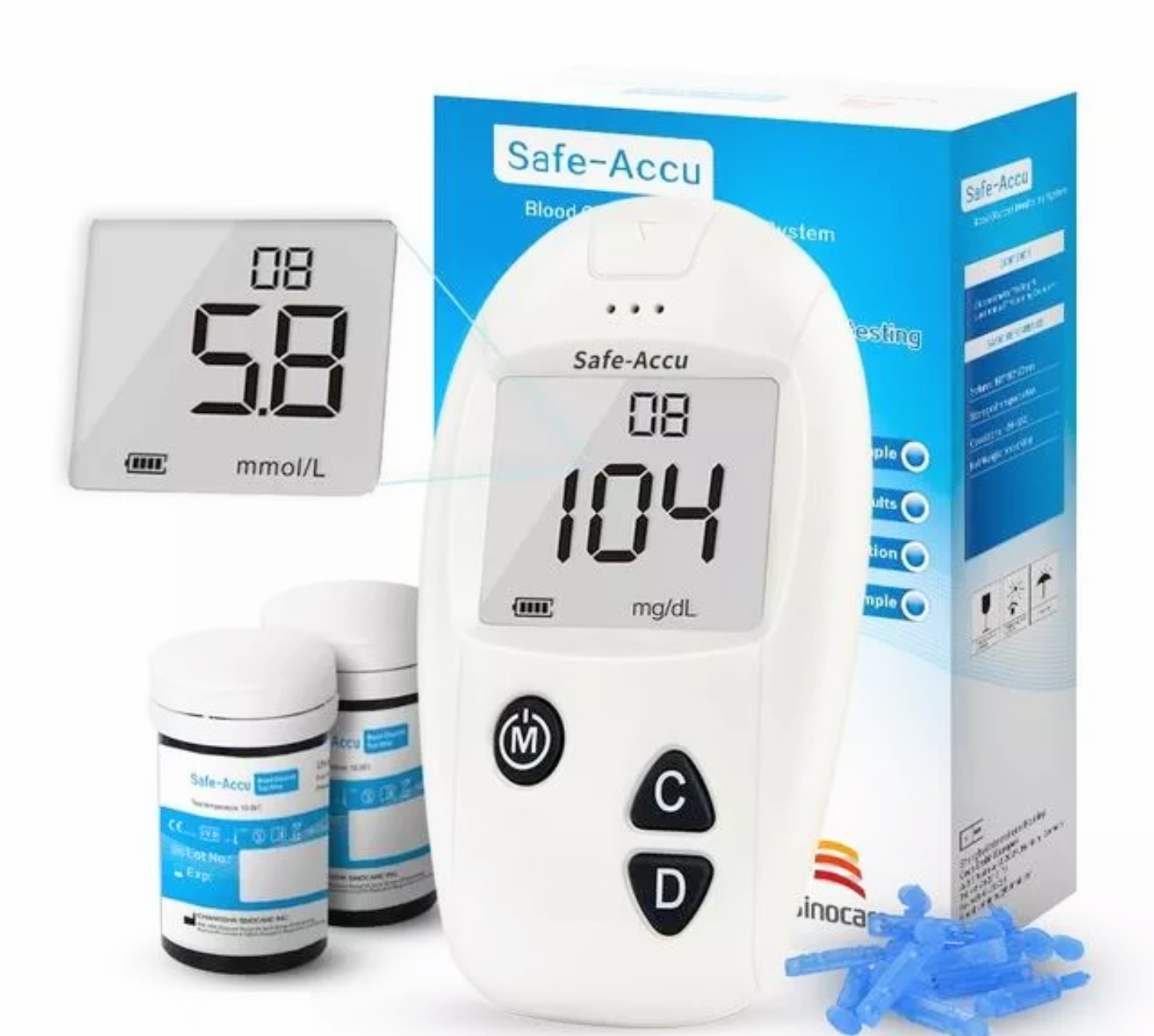 MÁY ĐO KIỂM TRA LẤY KẾT QUẢ ĐƯỜNG HUYẾT TIỂU ĐƯỜNG NHỎ GỌN TIỆN DỤNG HÀNG CHUẨN