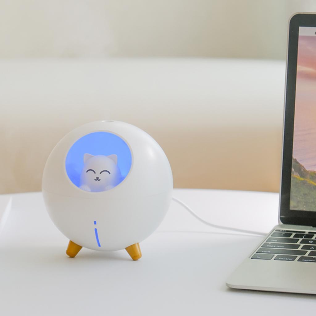 220ML LED Mini Humidifier Cute USB Diffuser Office Bedroom White