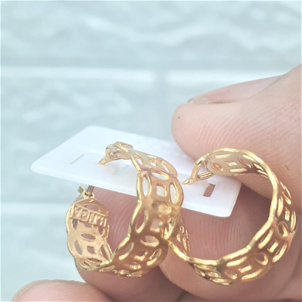 Bông Tai Kim Tiền Dáng Thon Cao Cấp-Dùng lâu dài tắm rửa thoải mái không phai