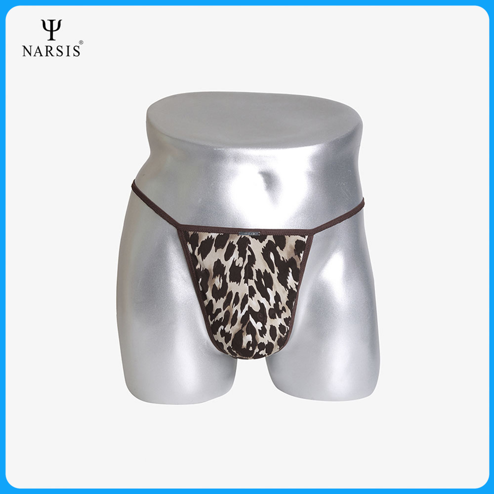 Quần lót nam Narsis NMB1080 quần sịp nam lọt khe màu nâu vằn báo chất Cotton êm mềm thoáng khí co giãn tốt thấm hút mồ hôi
