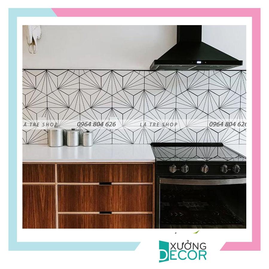 Decal gạch bông dán tường bếp dán kính nhà tắm decor chịu nhiệt dễ lau chùi đề can loại 1- Line khổ 40x60cm 0017