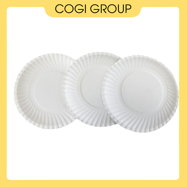 COMBO 100 DĨA GIẤY TRẮNG CAO CẤP 13cm - Paper plate