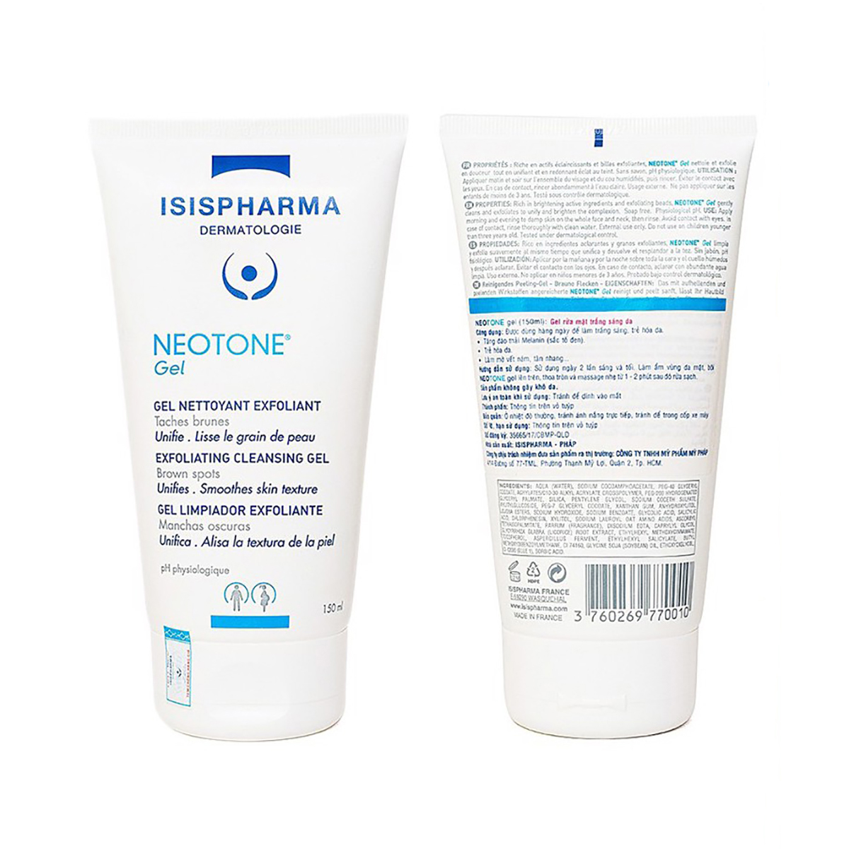 Gel rửa mặt trắng sáng, trẻ hóa da ISIS Pharma Neotone Gel 150ml