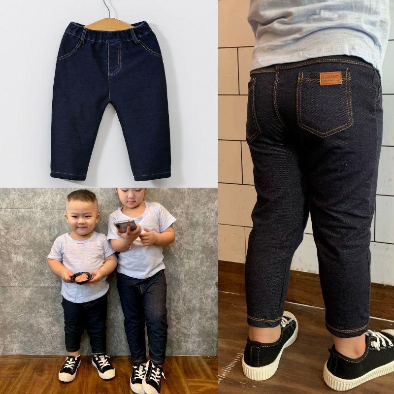 QUẦN LEGGING GIẢ BÒ CHO BÉ TRAI BÉ GÁI 8-18KG CHẤT THUN SÀNH ĐIỆU - QATE15