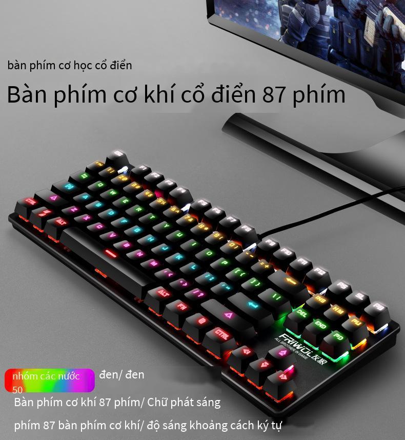 Giá thấp nhất mới bàn phím cơ chuột bộ GT30 trò chơi máy tính bàn phím có dây 87 phím trục xanh phím đầy đủ không bấm lỗ