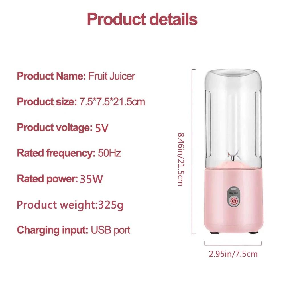 Máy Xay Sinh Tố Xiaomi 500Ml 6 Lưỡi Dao Sạc Usb