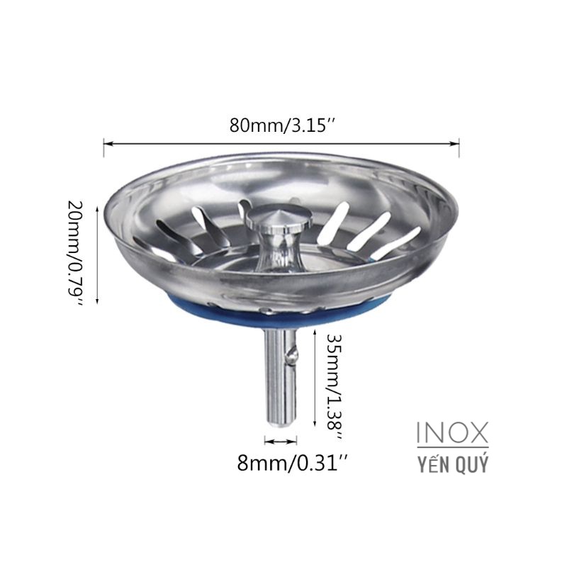 SUS304 NÚM CHẶN NƯỚC BỒN RỬA BÁT LOẠI DẦY XỊN