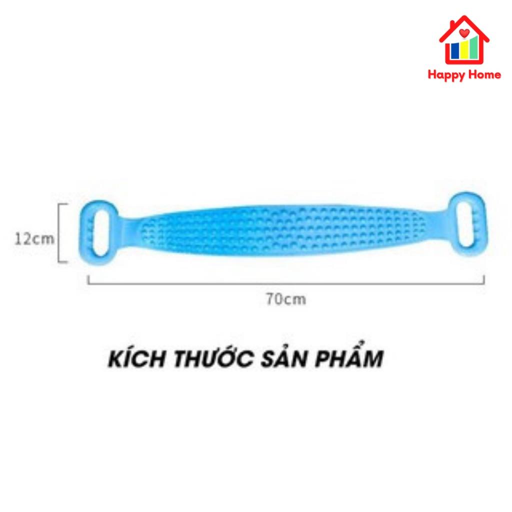 Dây đai chà lưng 2 mặt đa năng thay bông tắm, dụng cụ bằng silicon kỳ cọ massage tẩy da chết khi tắm Happy Home