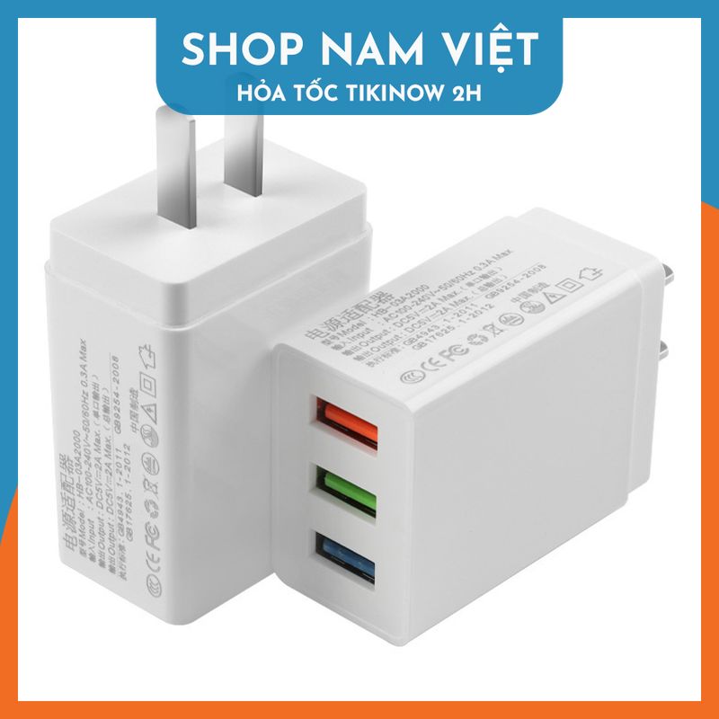 Củ Sạc USB 5V Loại Tốt 3 Cổng / 4 Cổng - Hàng Chính Hãng NAVIVU