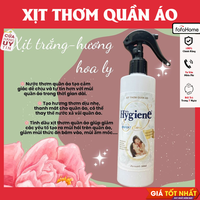 Xịt Thơm Quần Áo 300ml, Khử Mùi Hôi Giúp Quần Áo Mềm Mại, Thơm Mát