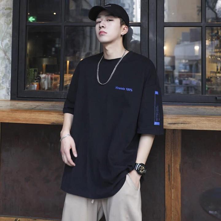 Áo thun tay lỡ cotton hoa lưng