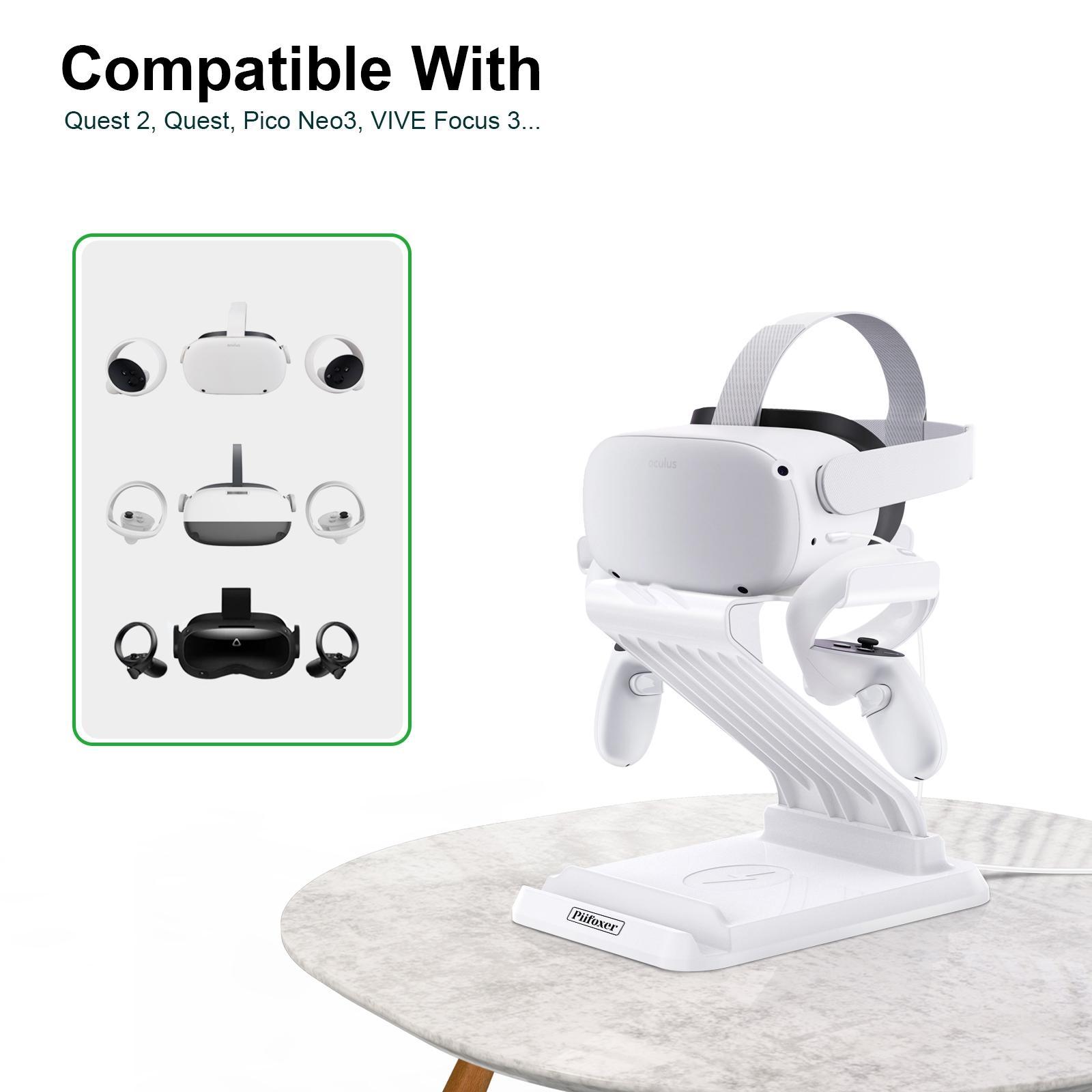 Display Stand Charging Dock for Quest 2, Spare Parts with USB C Charging Cable &amp; VR Charging Cable