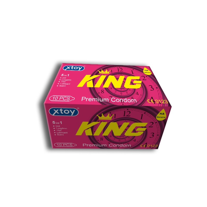 Bao cao su XTOY King 5in1, kéo dài thời gian quan hệ, gân gai, nhiều gel bôi trơn - Hộp 10 bcs