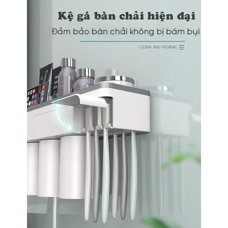 Kệ Phòng Tắm Thông Minh OENON Hàn Quốc Kèm Cốc Hút Từ lấy kem đánh răng tự động Giá đựng đồ đa năng dán tường