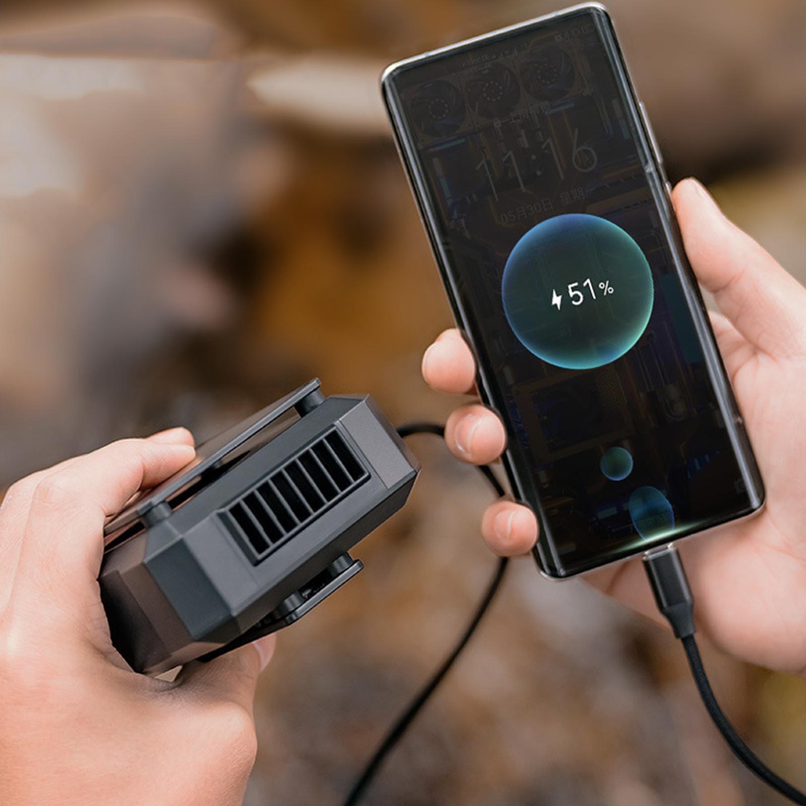 Portable Waist Fan USB Output Ports Wearable Fan with Lanyard Black