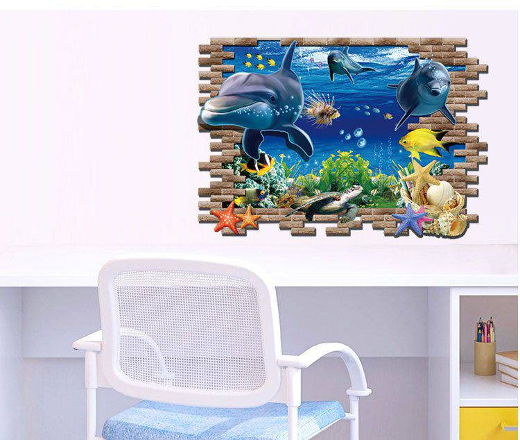 Decal 3D cá heo AmyShop DCS009