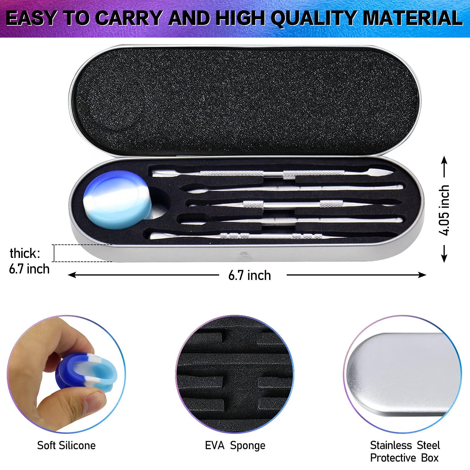 Bộ 5 công cụ điêu khắc bằng thép không gỉ mini mini với vỏ kim loại cho đồ trang sức, điêu khắc, mô hình, gãi