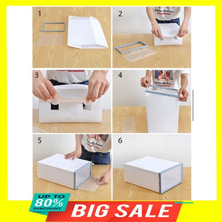 Hộp Đựng Giày Nắp Nhựa Cứng Trong Suốt