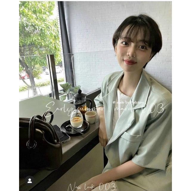 Áo Blazer Xanh Tay Lỡ Freesize - Kèm Hình Thật