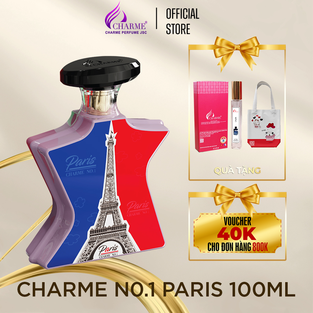 Nước hoa nữ cao cấp, Charme N0.1 Paris, lưu hương lâu, đầy bí ẩn, dịu dàng và lôi cuốn, thanh lịch, 100ml