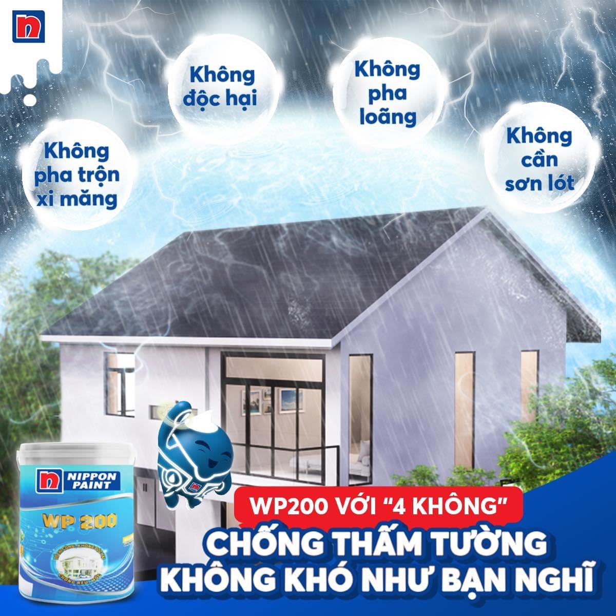 Sơn Chống Thấm WP 200-201 (Xám nhạt), WP 200-202 (Xám đậm), WP 200-203 (Vàng kem)