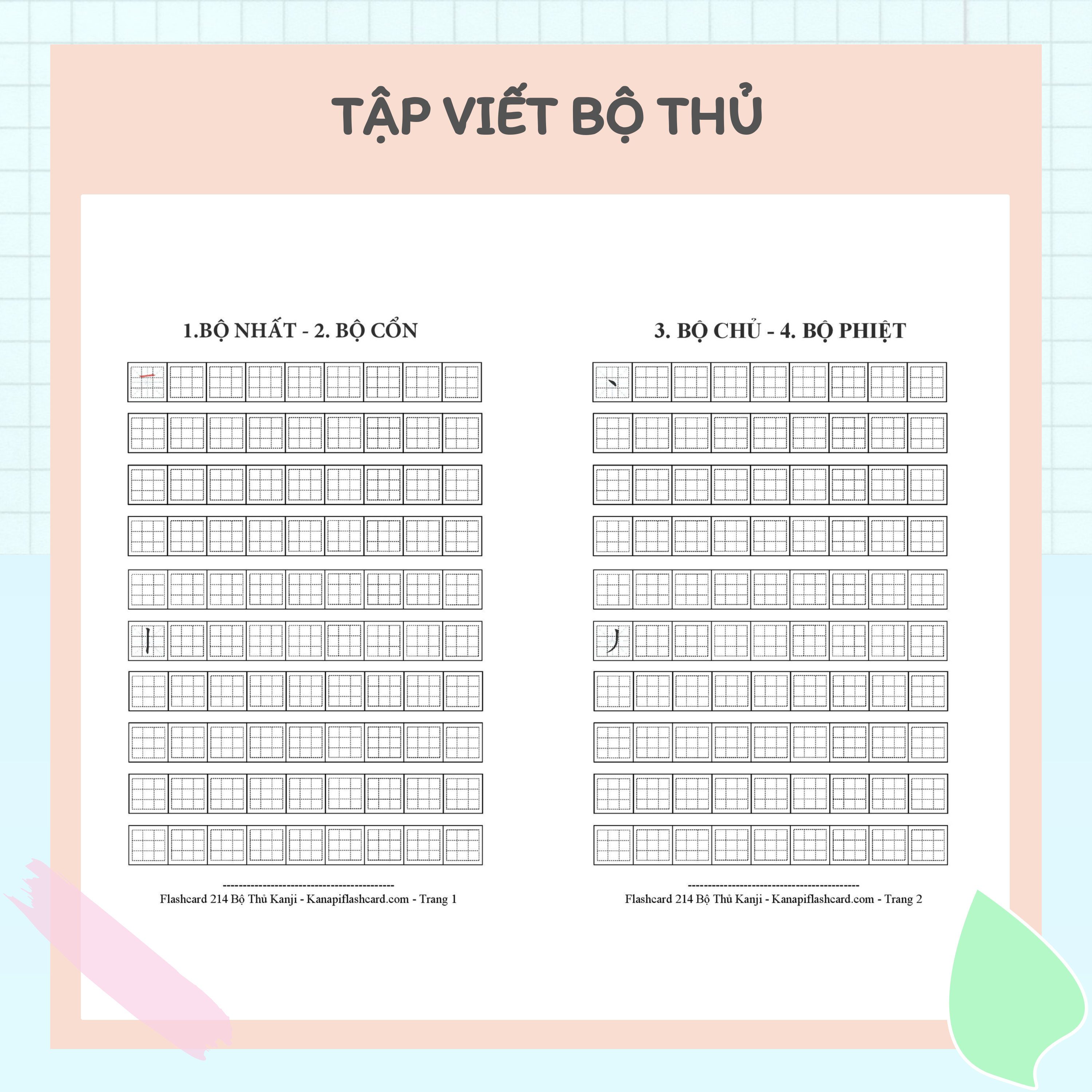 Tập Viết Bộ Thủ