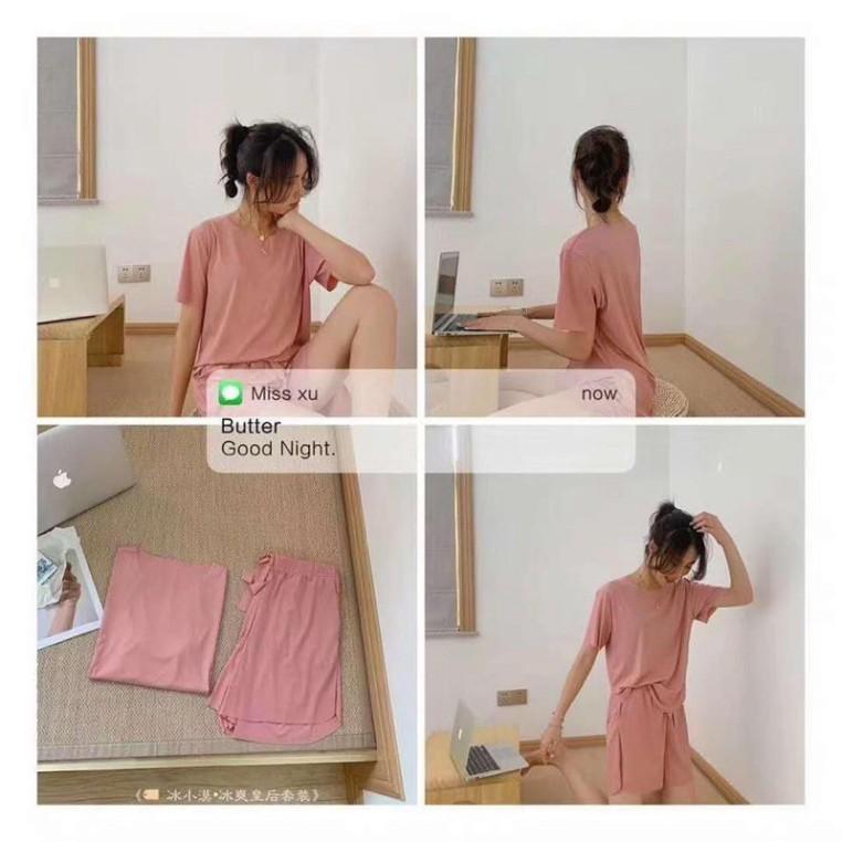 Đồ bộ nữ mặc nhà, đồ nữ chất liệu thun cotton freesize