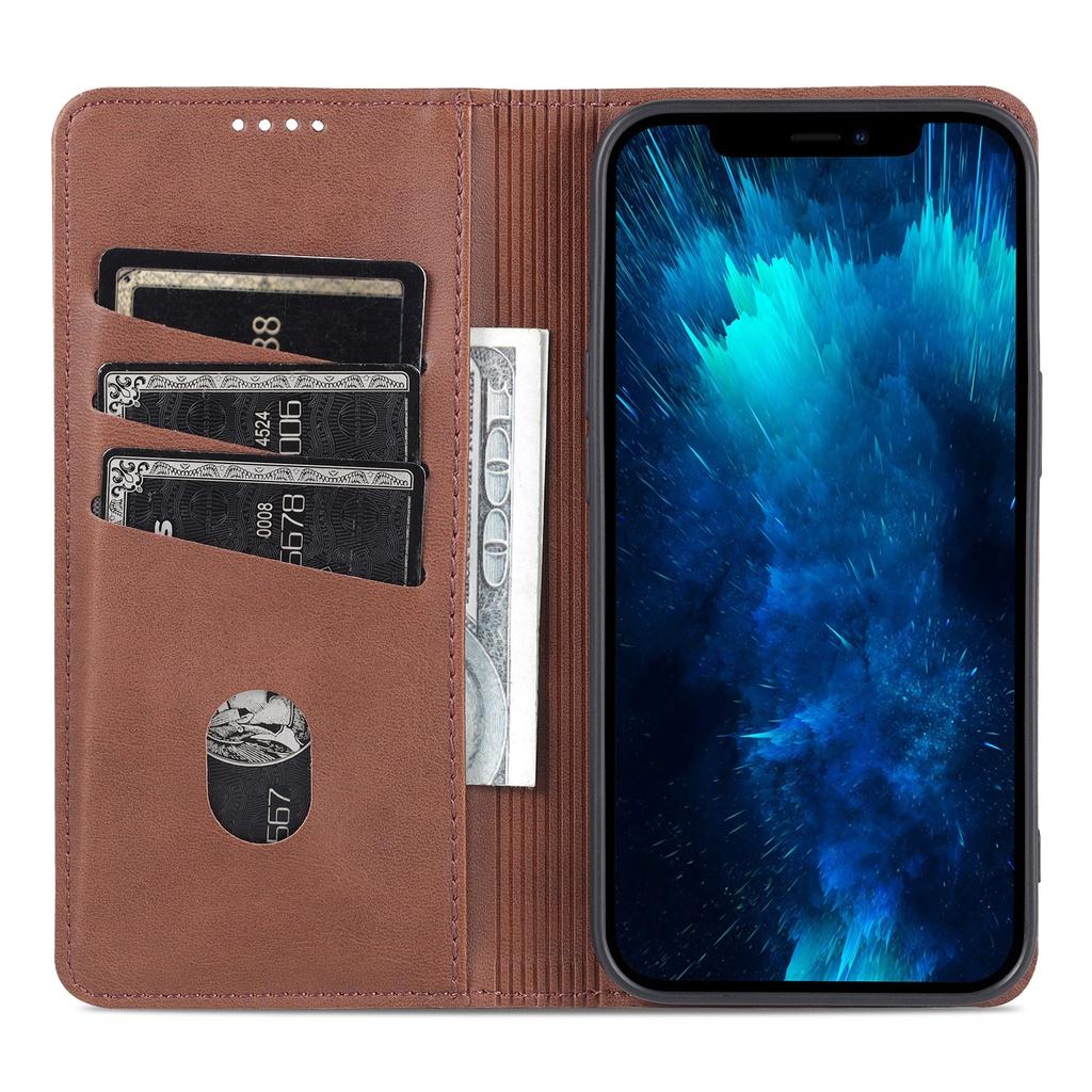 Bao da PU điện thoại nắp lật nam châm kiêm ví đựng thẻ cho iPhone 13 Pro Max 13 Mini 12 Pro Max 12 Mini